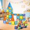 LEAN TOYS magnetische leerblokken met ramen en 3D-voertuigstickers, 138 stuks
