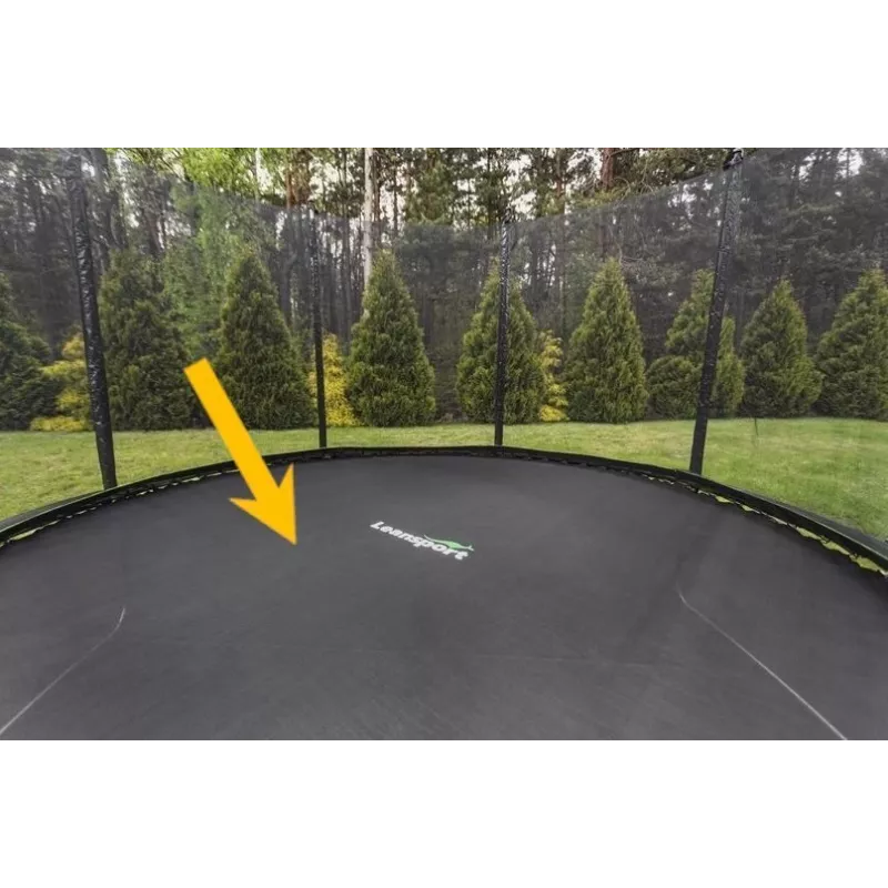 14ft LEAN SPORT PRO trampolinemat – 96 V-ringen, UV-bestendig PP-weefsel, zwart