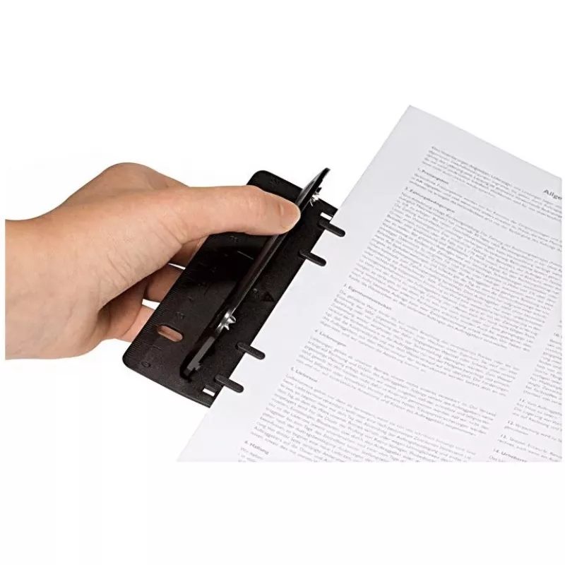 WEDO 67801 Zakperforator, 3 vel, zwart
