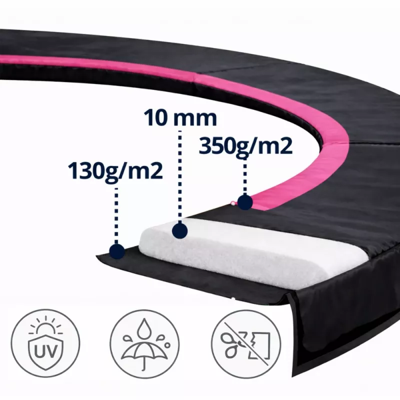 LEAN SPORT veerafdekking voor Sport Max 10ft trampoline zwart-roze