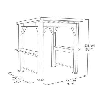 KETER Gazebo Grill 29213898 hardtop aluminium tuinpaviljoen