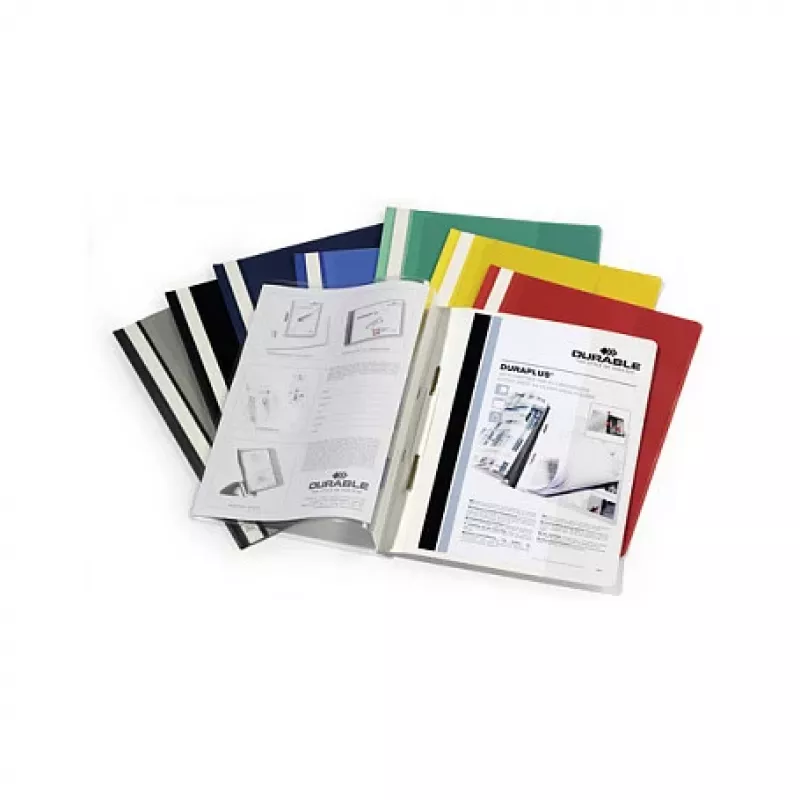 DURABLE Duraplus presentatiemap A4 wit met transparante voorvak en metalen draaiclip