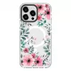 Evelatus Apple iPhone 15 Pro Max PC+TPU hoesje met MagSafe - transparant bloemenpatroon