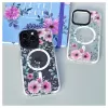Evelatus Apple iPhone 15 Pro Max PC+TPU hoesje met MagSafe - transparant bloemenpatroon