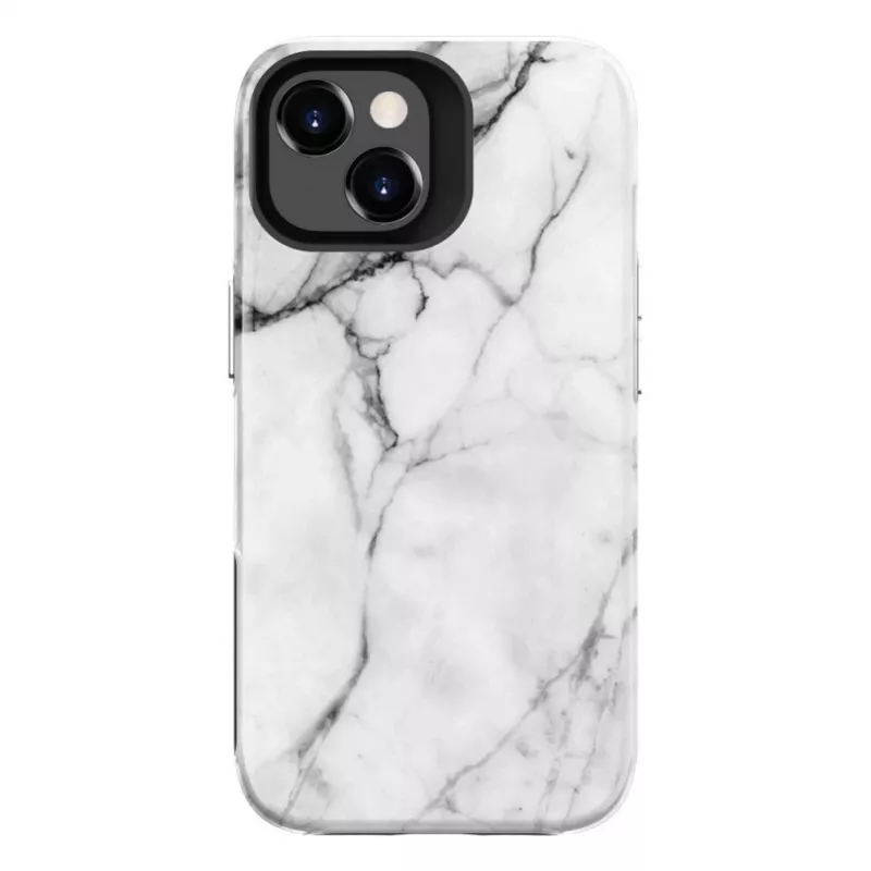 Evelatus Apple iPhone 15 Plus Armor hoesje TPU+PC marmer wit