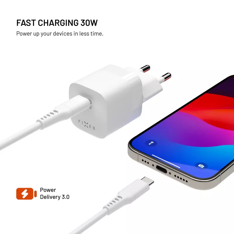 Fixed Mini USB-C GaN oplader 30W - zwart