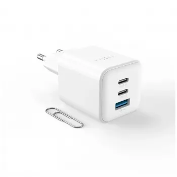 Fixed Mini 2x USB-C en USB GaN oplader 65W wit