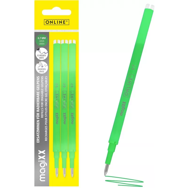 ONLINE magiXX gelpen-navulling groen 0,7 mm 3 stuks (40165/3)