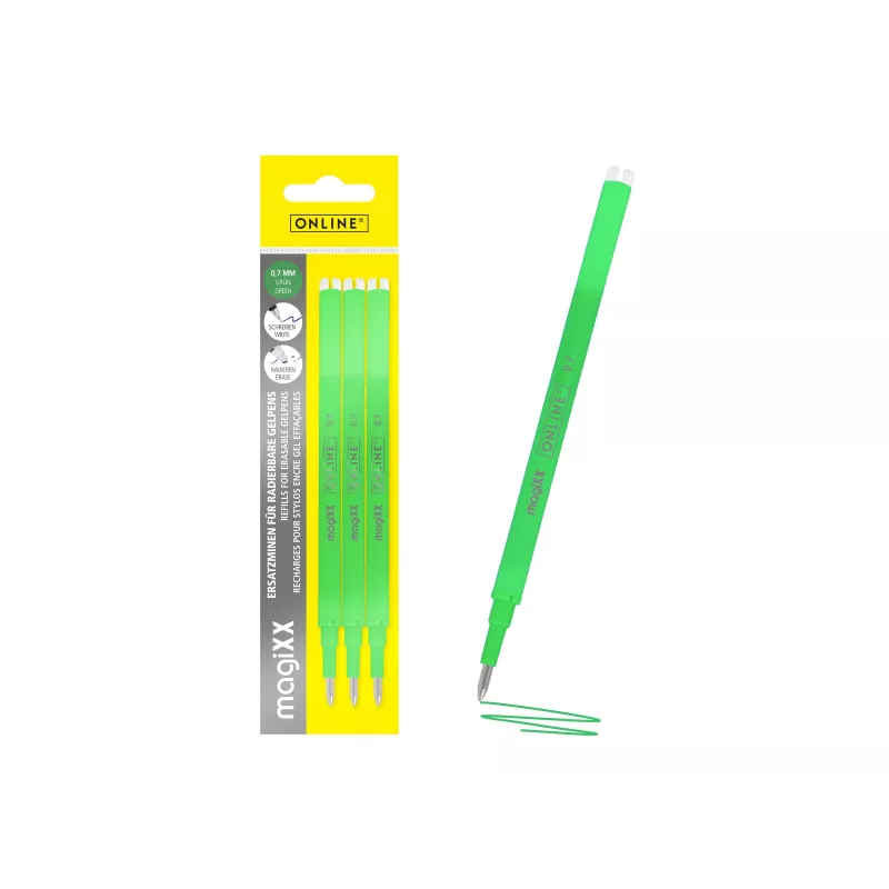 ONLINE magiXX gelpen-navulling groen 0,7 mm 3 stuks (40165/3)