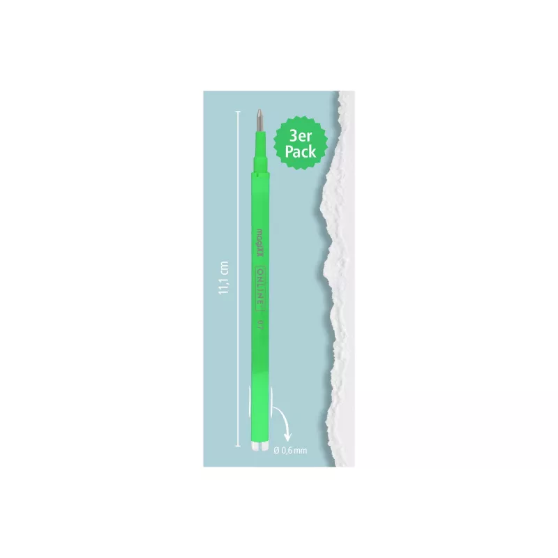ONLINE magiXX gelpen-navulling groen 0,7 mm 3 stuks (40165/3)