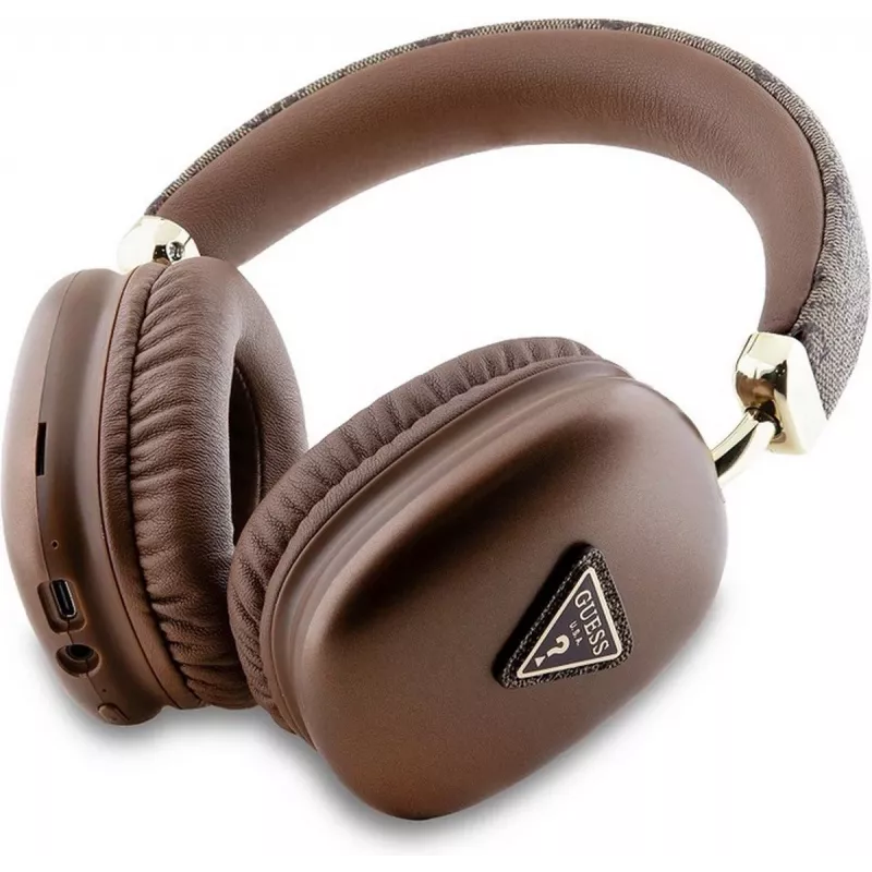 GUESS Bluetooth 5.3 over-ear-koptelefoon met 4G Triangle-logo, bruin