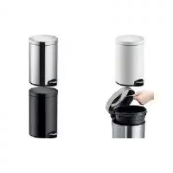 HELIT Classic pedaalemmer 20 L RVS zilver anti-vingerafdruk rond met uitneembare binnenemmer H2403600