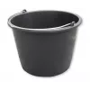Bradas KTW16 16L PVC-bouwemmer, zwart, rond, met metalen beugelgreep en binnenschaal
