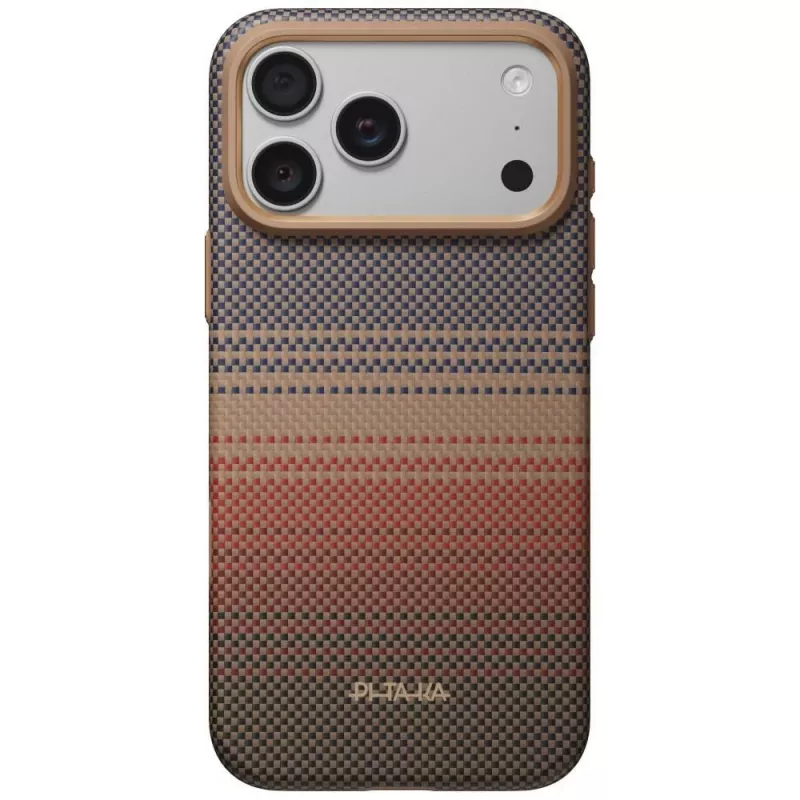 PITAKA Summa hoesje voor iPhone 18 Pro Max / 17 Pro Max – Sunset aramidevezel MagSafe telefoonhoesje