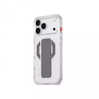 Skinarma Haxa magnetisch opladen + grip stand transparant hoesje voor iPhone 17 Pro