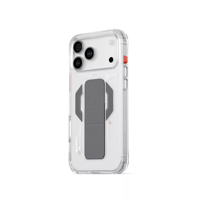 Skinarma Haxa magnetisch opladen + grip stand transparant hoesje voor iPhone 17 Pro
