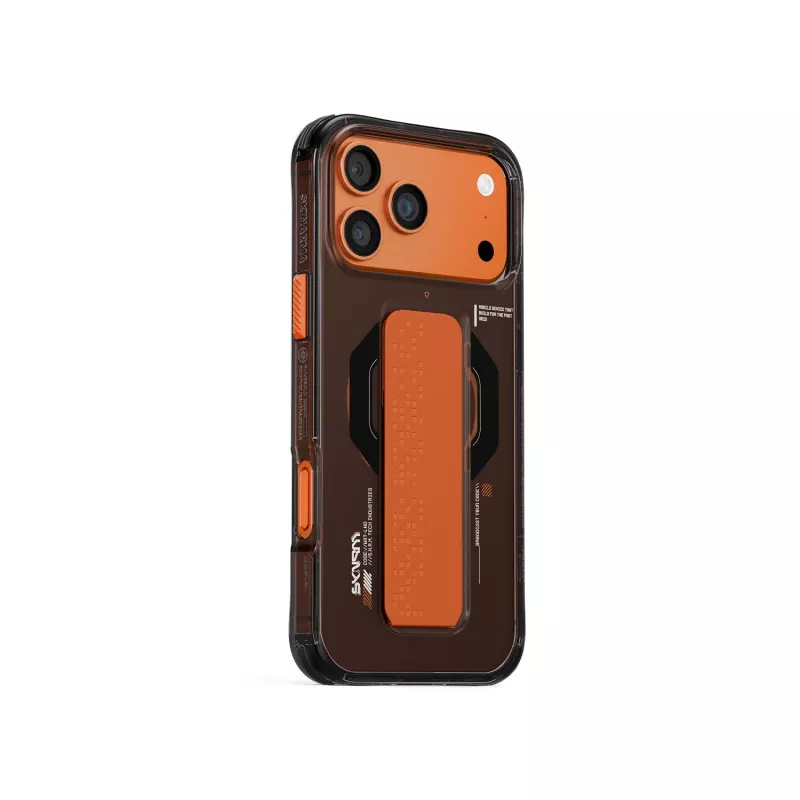 Skinarma Haxa hoes voor iPhone 17 Pro Max magnetisch opladen + gripstandaard grafiet