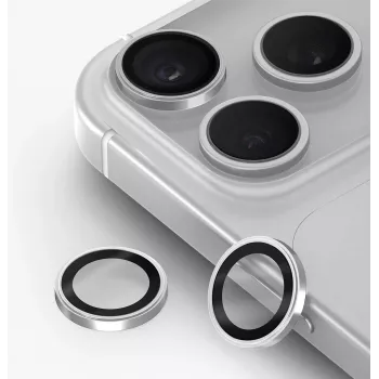UNIQ Optix Prime camera-objectiefbescherming voor iPhone 18 Pro / iPhone 18 Pro Max – zilver met applicator