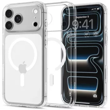 Spigen Ultra Hybrid MagSafe hoes voor iPhone 18 Pro / 17 Pro - kristalhelder wit