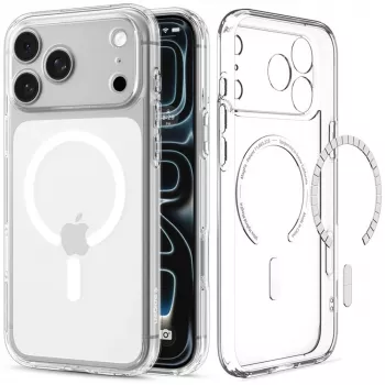 Spigen Ultra Hybrid MagSafe hoes voor iPhone 18 Pro / 17 Pro - kristalhelder wit