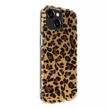 Evelatus EVEAPP15PPDL polycarbonaat hoes voor Apple iPhone 15, luipaardpatroon