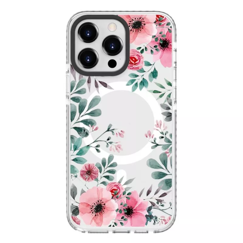 Evelatus Apple iPhone 15 Pro transparante hoes met MagSafe - individuele print transparant PC+TPU