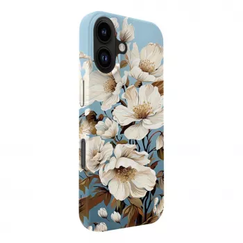 Evelatus Apple iPhone 16 Slim Shell met MagSafe – Custom Print Flower Blue