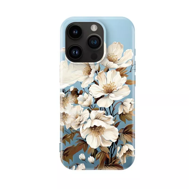 Evelatus iPhone 16 Pro Max Slim Shell hoes met MagSafe - Flower Blue