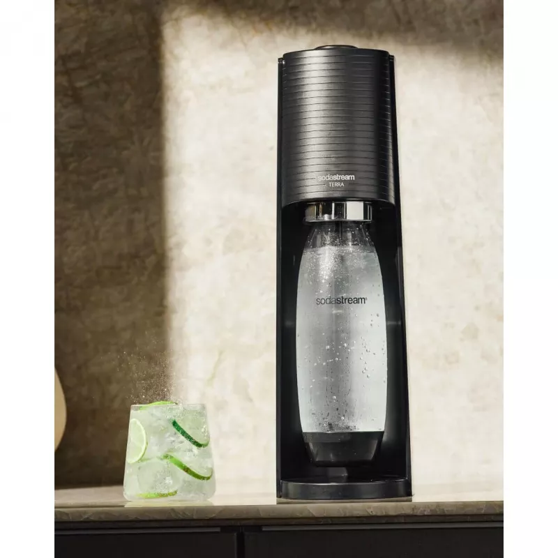 SodaStream Terra Megapack zwart watercarbonator met 3 flessen en Quick Connect CO2-cilinder