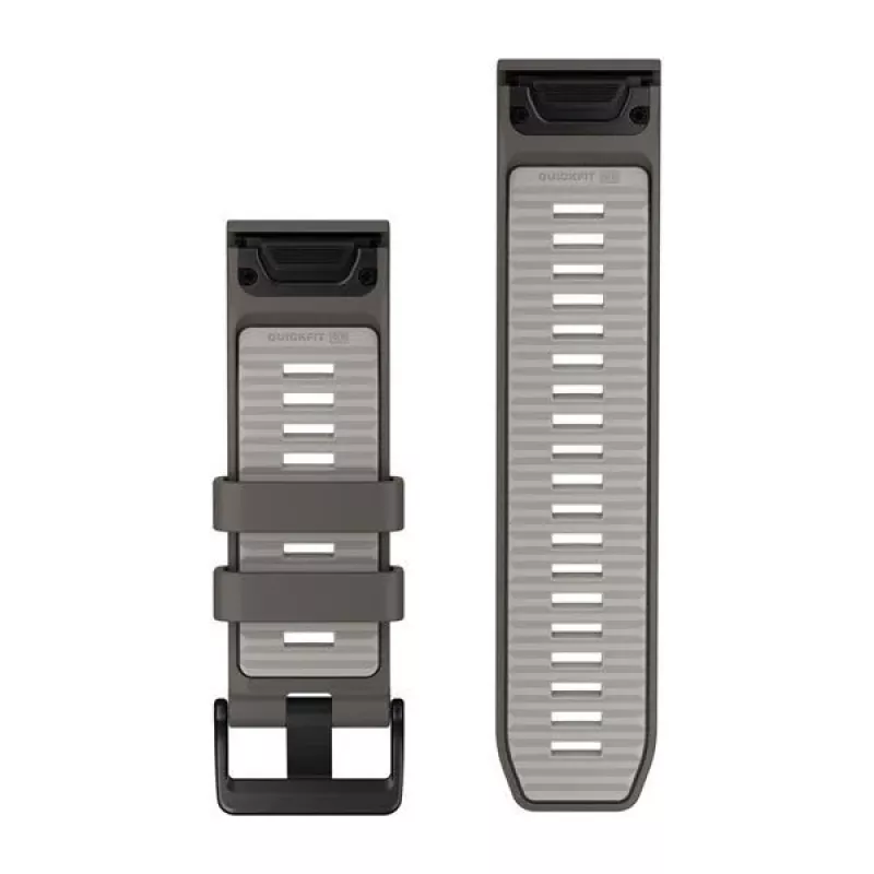 Garmin QuickFit 26 horlogebanden, Pebble Grey/Silver Grey siliconen [010-14510-00]