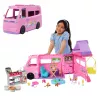 Barbie Dreamhouse Adventures poppen-camper speelset, verandert in 7-zone camper, 60+ accessoires, roze