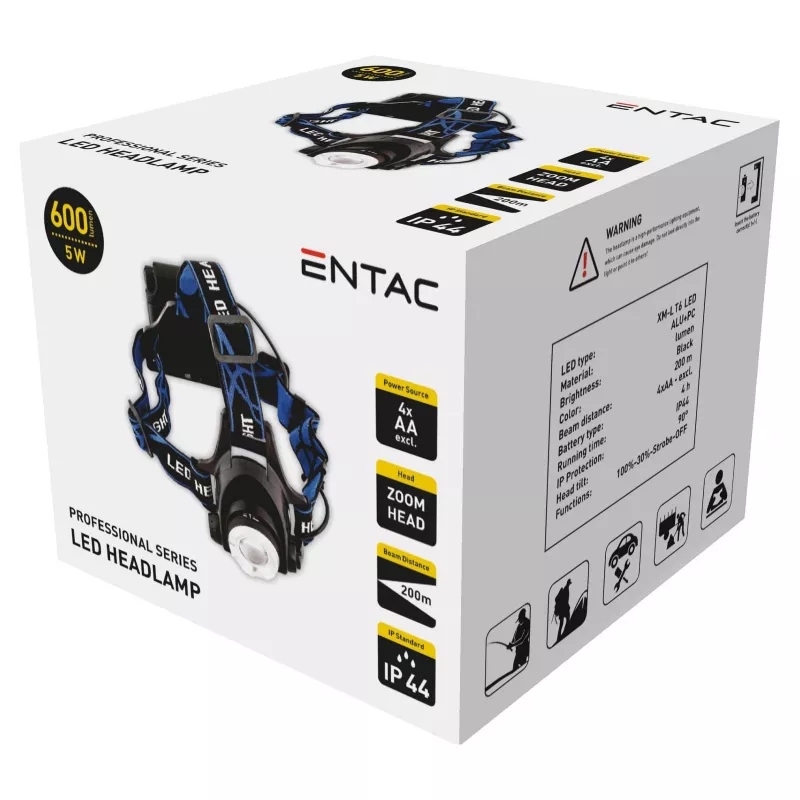 ENTAC Zoom 5W aluminium LED-zaklamp