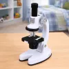 LEAN TOYS microscoop leerset voor kinderen zoom 1200x accessoires wit