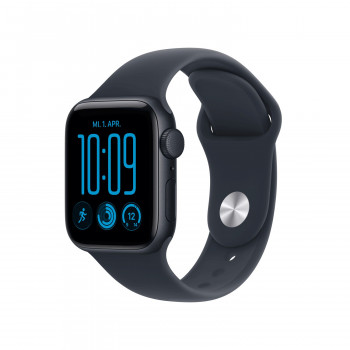 Apple Watch SE 3 GPS 40 mm aluminium behuizing midnight met sportband marineblauw - S/M