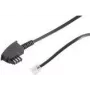ShiverPeaks 70093-KOMSA - 3 m - TAE-F - RJ-11 - zwart - stekker/stekker - ronde telefoonkabel