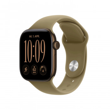 Apple Watch Series 12 GPS + Cellular 42mm aluminium behuizing donkerbrons met sportband olijf - S/M