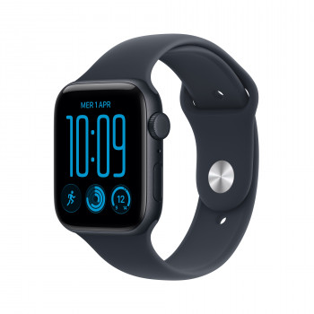 Apple Watch SE 3 GPS + Cellular 44 mm aluminium behuizing middernacht met sportband blauw – M/L