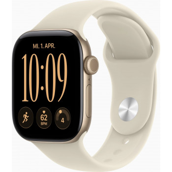 Apple Watch Series 12 GPS + Cellular 42 mm aluminium behuizing goud met sportband zand – S/M
