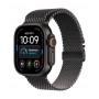 Apple Watch Ultra 4 GPS + Cellular 49mm zwarte titanium behuizing met zwarte titanium Milanaise loop - M