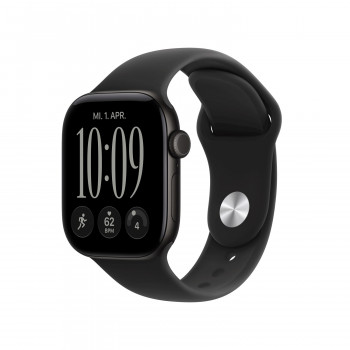 Apple Watch Series 12 GPS + Cellular 42 mm aluminium behuizing zwart met sportband zwart – S/M