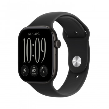 Apple Watch Series 12 GPS + Cellular 46 mm aluminium behuizing zwart met sportband zwart – S/M