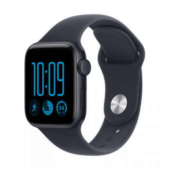 Apple Watch SE 3 GPS + Cellular 40mm aluminium behuizing Midnight met sportband marineblauw - S/M