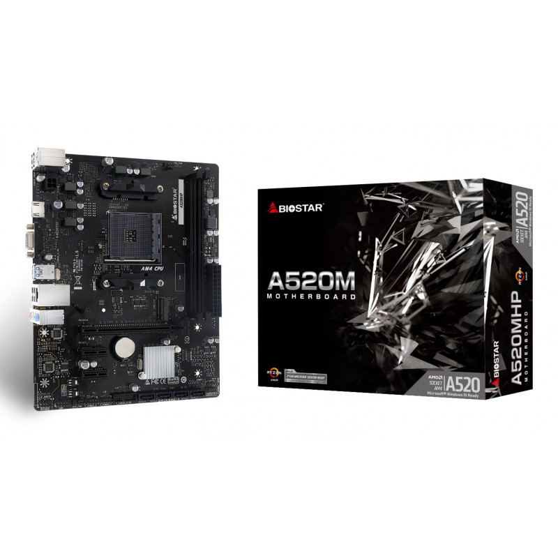 Biostar A520MHP 2.0 AMD A520 AM4 Micro-ATX moederbord