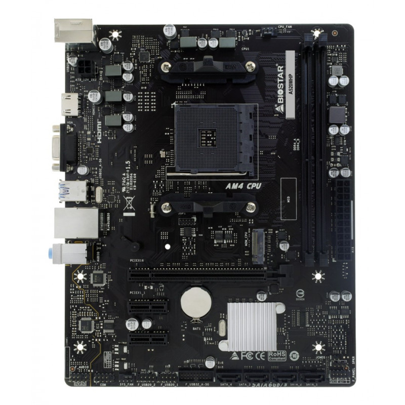 Biostar A520MHP 2.0 AMD A520 AM4 Micro-ATX moederbord