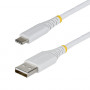 StarTech gevlochten USB 2.0-kabel USB-A naar USB-C, 2 m, 15 W, wit