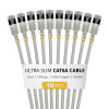 StarTech.com Slim Cat6a U/FTP patchkabel RJ45, 0,15 m, grijs, 10-pack