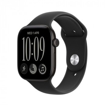 Apple Watch Series 12 GPS 42 mm aluminium behuizing zwart met sportband zwart – M/L