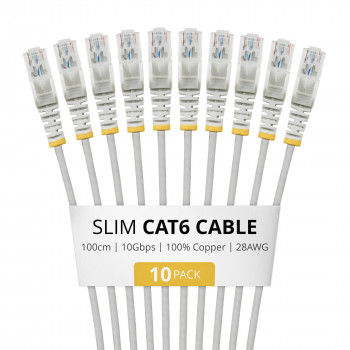 StarTech.com Slim Cat6 U/UTP patchkabel RJ45, 1 m, grijs, 10-pack