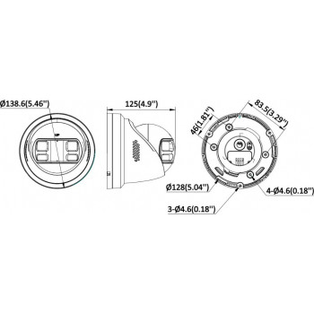 Hikvision DS-2CD2383G2P-LISU/SL 8 MP panorama-dome-IP-camera, 180°, zwart