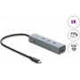 Delock 5-poorts USB Type-C™ 10 Gbps-hub met 8K-video-uitgang en PD 3.0 100 watt (64379)